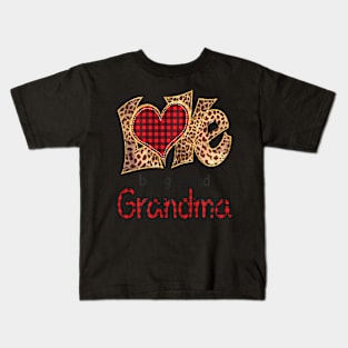 Love Being Called Grandma Leopard Heart Happy Mothers Day Kids T-Shirt